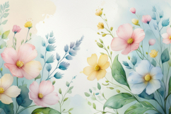 Watercolor Floral Background Wallpaper Product Image 1