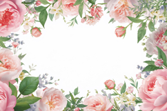 Soft Pink Watercolor Floral Background Product Image 1