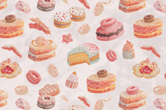 Watercolor Dessert Background Wallpaper Product Image 1