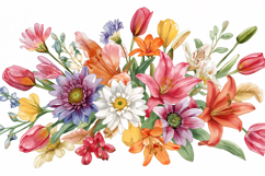 Colorful Watercolor Floral Background Product Image 1