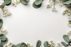 Green Leaves Border Background Product Image 1