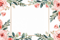Red And Pink Watercolor Floral Background Product Image 1