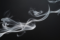 Abstract White Smoke Swirls on Black Background Product Image 1