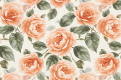 Orange Watercolor Roses Background Wallpaper Product Image 1