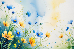 Watercolor Floral Background Wallpaper Product Image 1