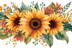 Watercolor Sunflower Background Product Image 1