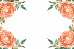 Watercolor Orange Floral Background Product Image 1