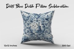 Delft Blue Dutch Pillow Sublimation Product Image 1