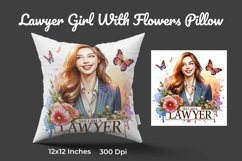 Lawyer Girl With Flowers Pillow Product Image 1