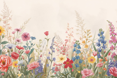 Watercolor Wild Flowers Background Product Image 1