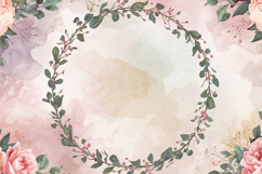 Watercolor Green Leaves Circle Background Product Image 1