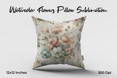 Watercolor Flowers Pillow Sublimation Product Image 1