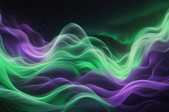 Purple and Green Aurora Glowing Waves Background Wallpaper Product Image 1