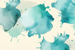 Abstract Teal Watercolor Splashes Background Wallpaper Product Image 1