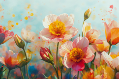 Spring Garden Watercolor Floral Background Wallpaper Product Image 1
