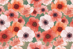 Watercolor Floral Pattern Background Wallpaper Product Image 1