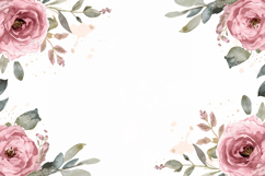 Watercolor Dark Pink Floral Background Product Image 1