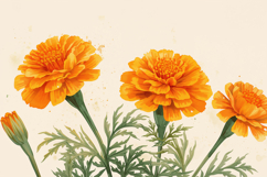 Orange Watercolor Floral Background Wallpaper Product Image 1