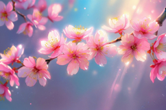 Pink Watercolor Floral Background Wallpaper Product Image 1