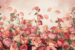 Pink and Red Roses Floral Background Wallpaper Product Image 1