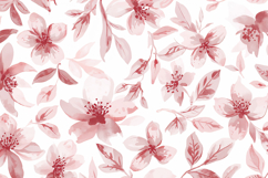 Pink Watercolor Flowers Background Wallpaper Product Image 1