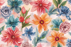Watercolor Colorful Floral Background Product Image 1