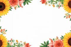 Watercolor Sunflower Floral Background Product Image 1