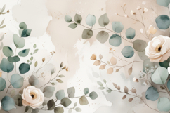 Vintage Watercolor Floral Background Wallpaper Product Image 1