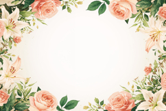 Watercolor Floral Border Background Product Image 1