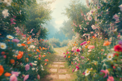 Enchanted Garden Path Background Wallpaper Product Image 1