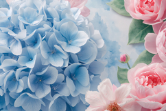 Blue Pink Floral Background Product Image 1