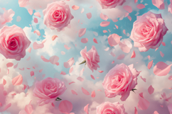 Pink Floral on The Air Background Wallpaper Product Image 1