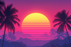 Neon Landscape Background Wallpaper Product Image 1