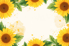 Watercolor Sunflower Background Product Image 1