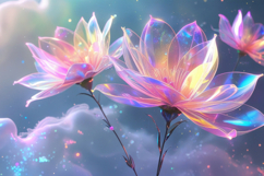 Neon Crystal Floral Background Wallpaper Product Image 1