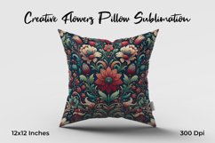 Creative Flowers Pillow Sublimation Product Image 1