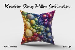 Rainbow Stones Pillow Sublimation Product Image 1