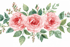 Pink Watercolor Floral Background Wallpaper Product Image 1