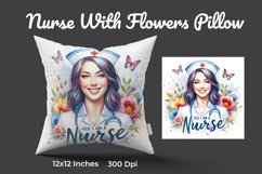 Nurse With Flowers Pillow Product Image 1