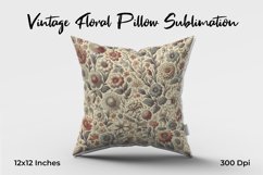 Vintage Floral Pillow Sublimation Product Image 1