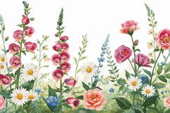 Colorful Watercolor Floral Background Product Image 1