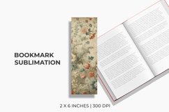 Vintage Floral Bookmark Sublimation Product Image 1