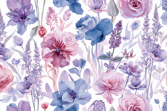 Delicate Lavender And Pink Floral Pattern Background Product Image 1