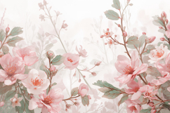 Pink Watercolor Floral Background Product Image 1