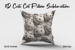 3D Cute Cat Pillow Sublimation Product Image 1