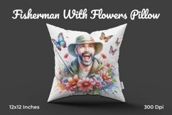 Fisherman With Flowers Pillow Sublimation Product Image 1