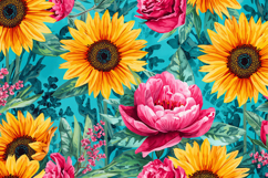Watercolor Vibrant Floral Background Wallpaper Product Image 1