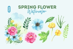 Spring Blossom Watercolor Clipart Set Product Image 1
