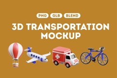 3D Transport Vehicle Icons Set 01 Product Image 1