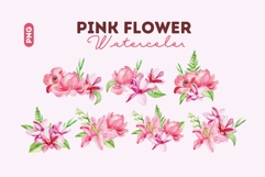 Pink Flower Watercolor Clipart Product Image 1